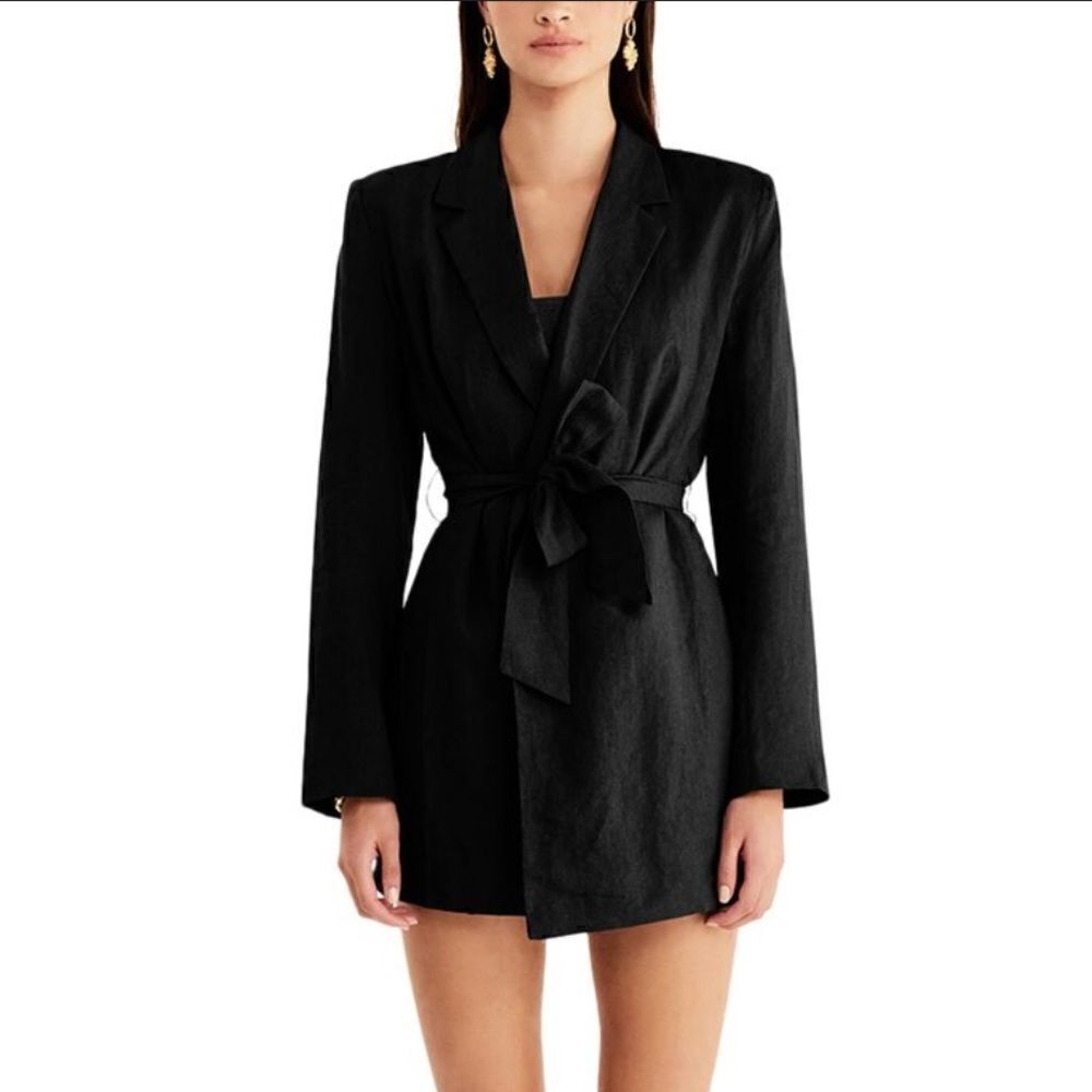 NWT RUMER Loulou Blazer Dress in Linen S